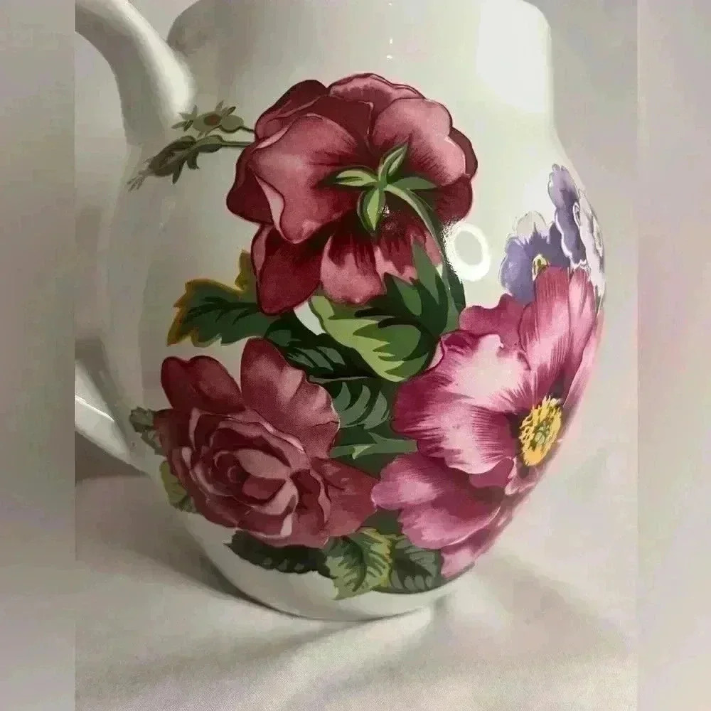 Large Floral  ceramic pitcher/jug - Picture 5 of 6